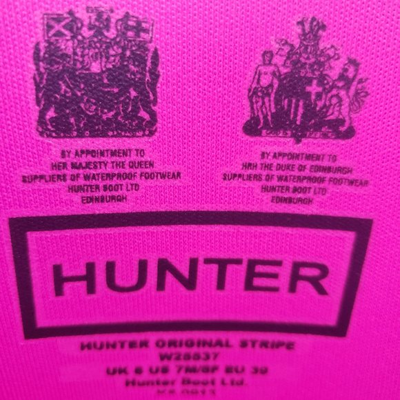 Hunter Waterproof Boots Original Stripe Navy Lipstick - Picture 5 of 10